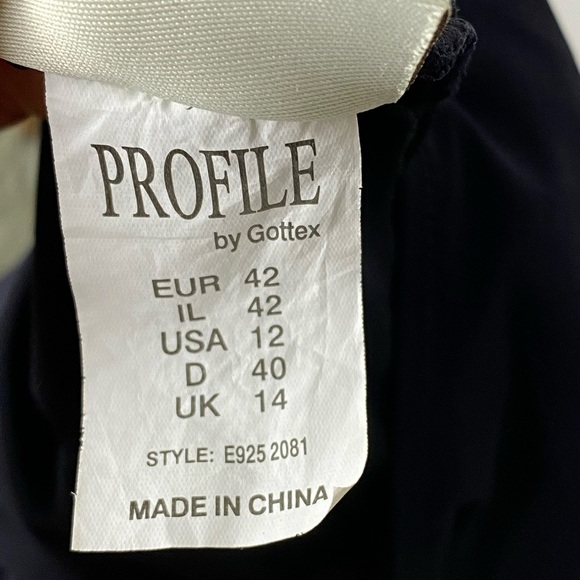 Black One-Piece Swimsuit with Blue Trim. Size 14 - Picture 7 of 8